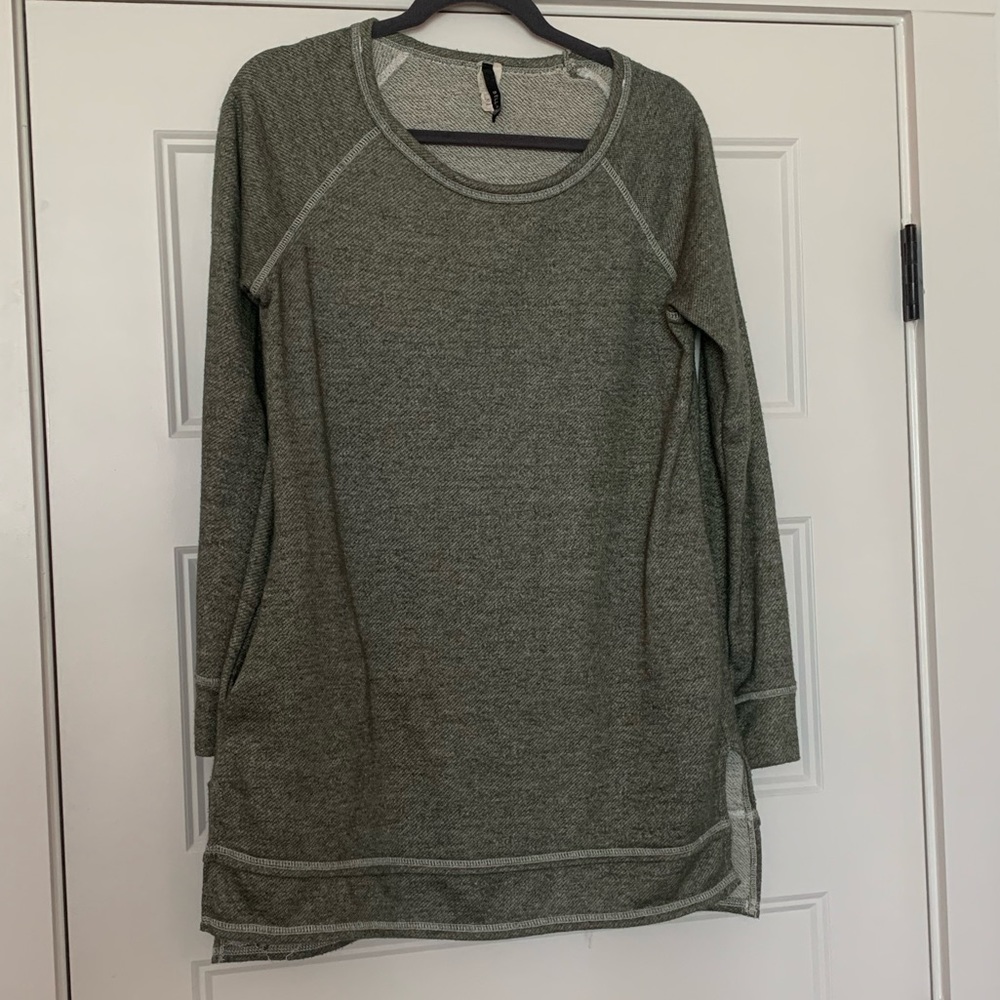 Army Green Sweatshirt Tunic